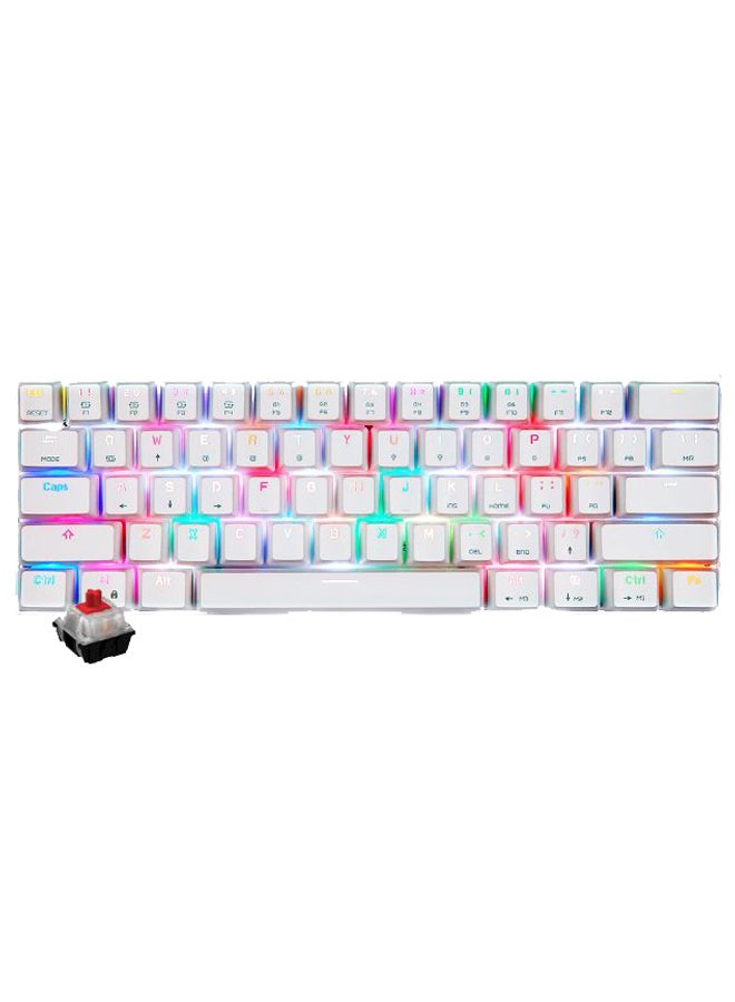 Motospeed - Dual Mode 61-Keys Mechanical Gaming Keyboard White - Image 1