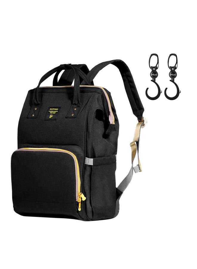 Sunveno - Multifunctional Baby Diaper Bag With Usb And Hooks, Waterproof Pocket, 6-9 Months - Black - Image 1
