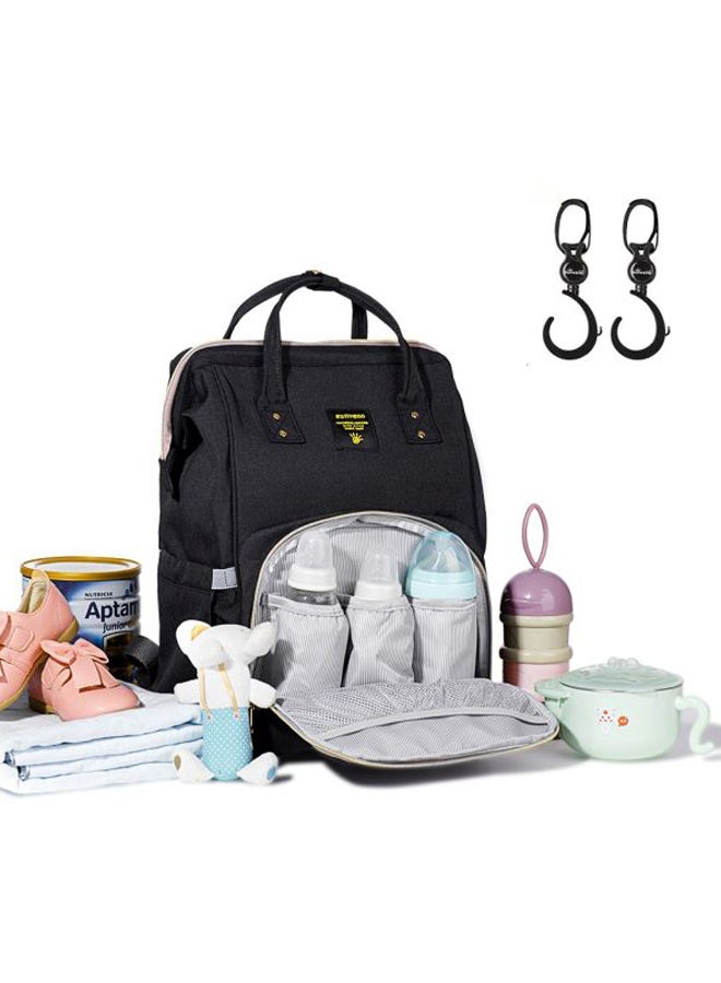 Sunveno - Multifunctional Baby Diaper Bag With Usb And Hooks, Waterproof Pocket, 6-9 Months - Black - Image 1