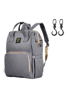 Sunveno Multifunctional Baby Diaper Bag With Usb And Hooks, Waterproof Pocket, - Grey  - Image 1