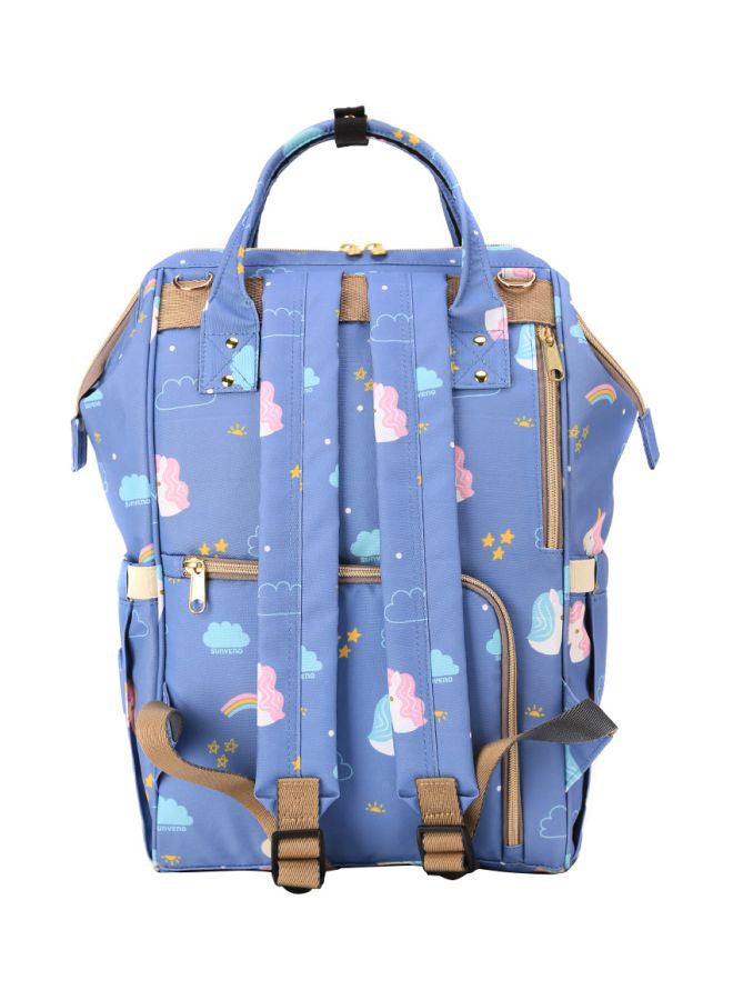 Sunveno - Unicorn Printed Diaper Bag With USB And Hooks, Blue/Pink/Yellow - SN_DP_USBUBHK - Image 1