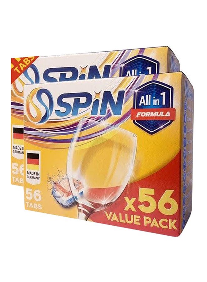 Spin - All In One Detergent Tablets 112 Piece Orange/White/Blue - Image 1