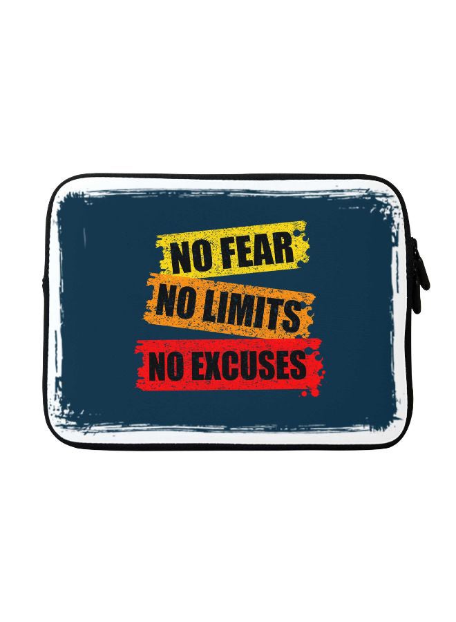 ستايلايزد حافظة بطبعة عبارة "No Fear Limits Excuses" لجهاز أبل ماك بوك مقاس 15 بوصة أزرق/أحمر/أصفر