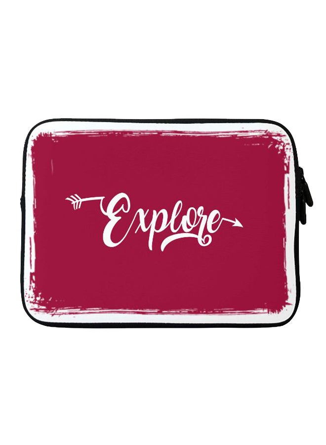 ستايلايزد حافظة بطبعة كلمة "Explore" للابتوب أبل ماك بوك مقاس 15 بوصة أحمر/أبيض