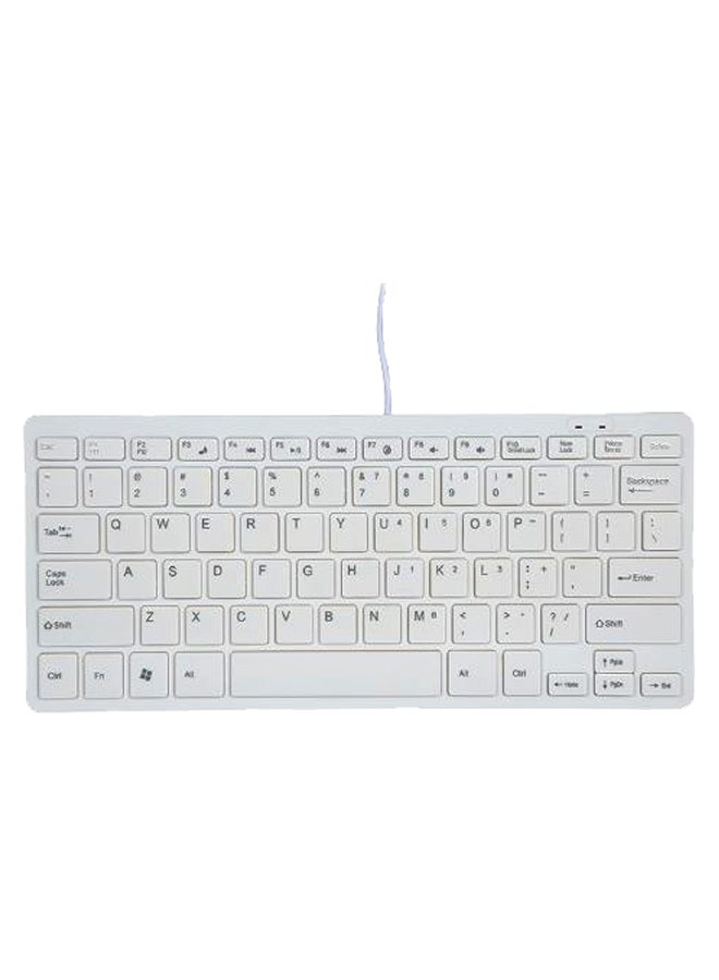 Portable Mini USB Keyboard White