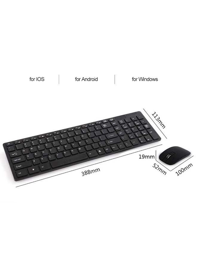Generic Portable Wireless Keyboard With Mouse Set English Black  - Image 3