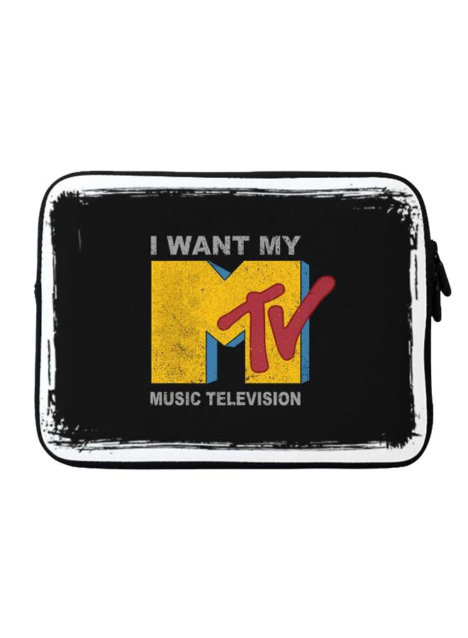 Stylizedd I Want My MTV Printed Sleeve For Apple MacBook 15 inch Black/Yellow/Red - Image 1