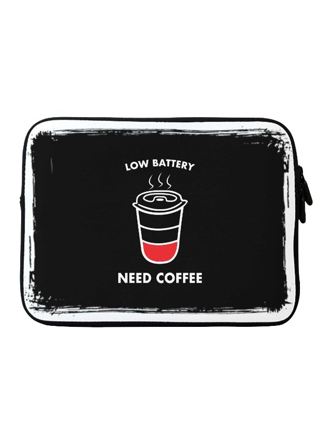 ستايلايزد حافظة مطبوع عليها عبارة Low Battery Need Coffee لجهاز أبل ماك بوك مقاس 15 بوصة أسود / أبيض / أحمر  - Image 1