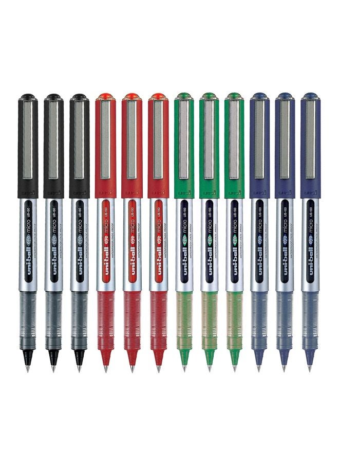 Uniball - 12-Piece Eye Micro Rollerball Pen Set Multicolour - Image 1