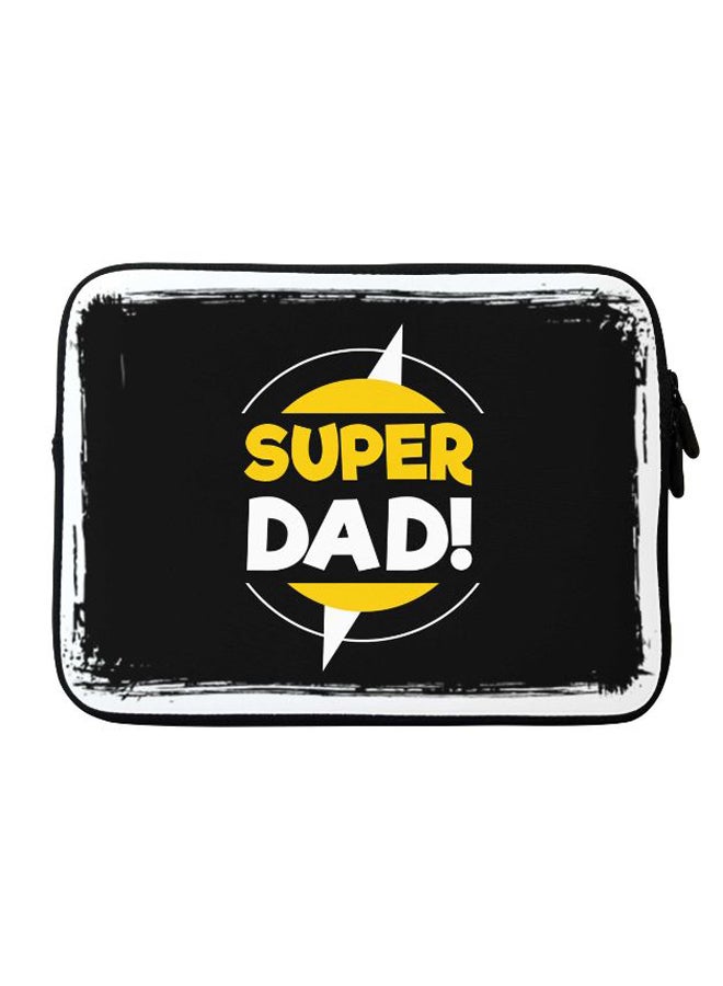 Stylizedd Super Dad! Printed Sleeve For Apple MacBook 15 inch Black/White/Yellow - Image 1