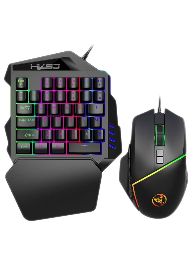 إتش إكس إس جيه مجموعة مكونة من ماوس ألعاب سلكي ولوحة مفاتيح وبدقة نقطة لكل بوصة قابلة للتعديل - Image 1