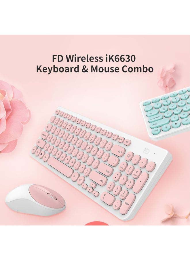 FD Wireless iK6630 Keyboard & Mouse Combo Pink - Image 3