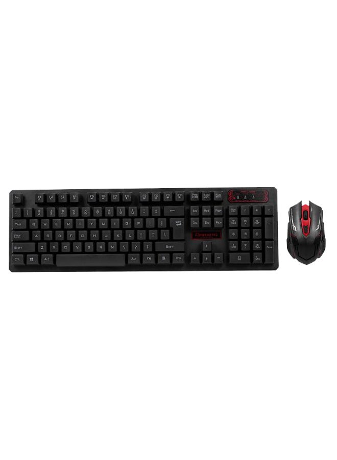 Generic Portable Wireless Keyboard With Mouse Set English Black  - Image 1