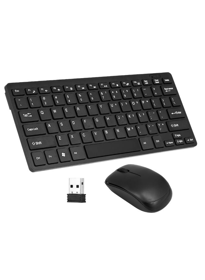 Generic Portable Wireless Keyboard With Mouse Set English Black  - Image 1