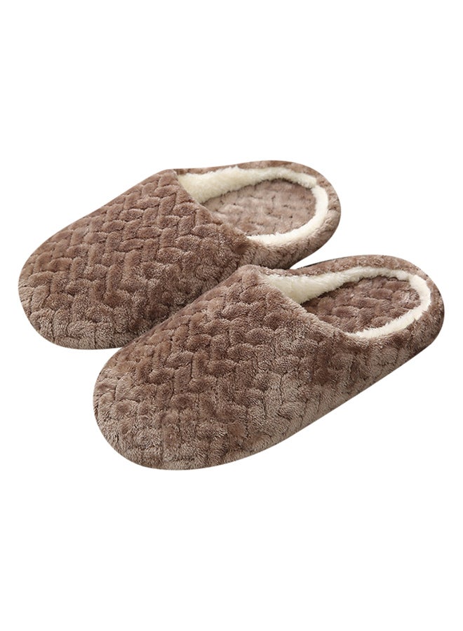 Casual Winter Slip-on Lounge Shoes Coffee - Image 1