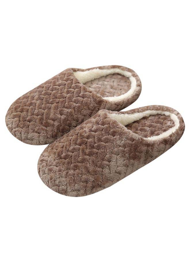 Casual Winter Slip-on Lounge Shoes Coffee - Image 2