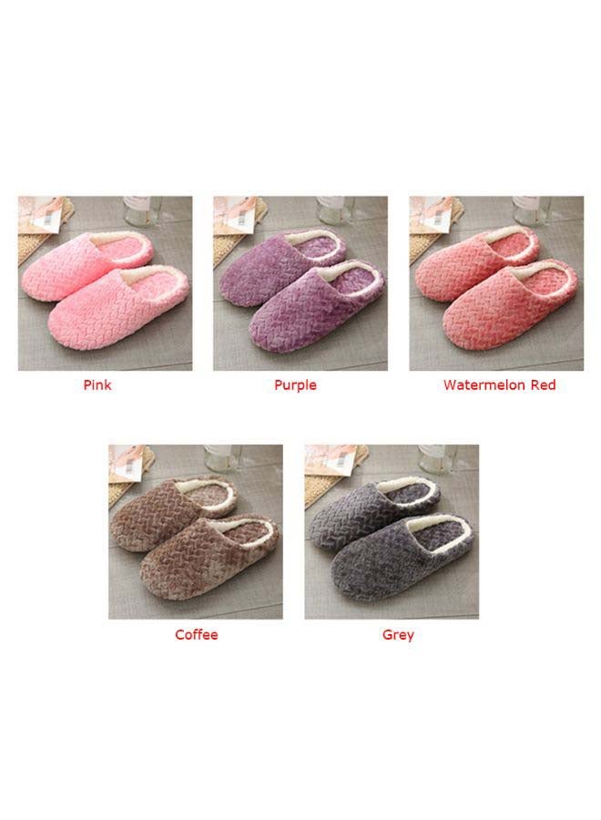Casual Winter Slip-on Lounge Shoes Coffee - Image 2