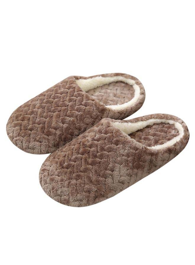 Casual Winter Slip-on Lounge Shoes Coffee - Image 3
