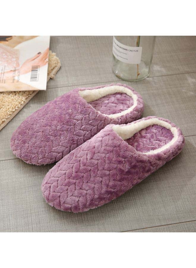 Casual Winter Slip-on Lounge Shoes Purple - Image 2