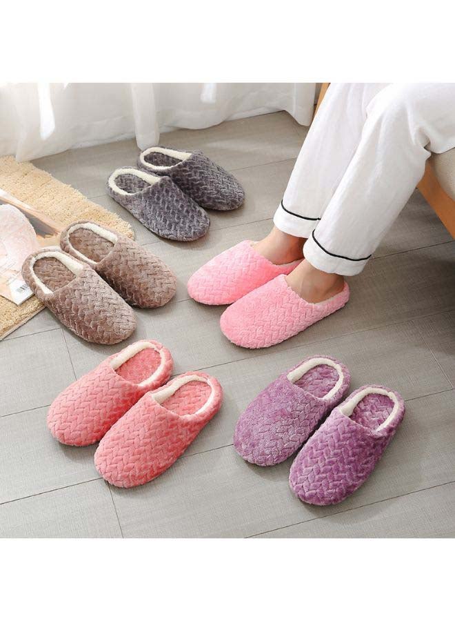 Casual Winter Slip-on Lounge Shoes Purple - Image 3