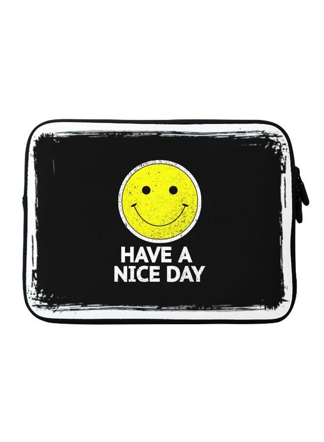 Stylizedd Have A Nice Day Printed Sleeve For Apple MacBook 15-Inch Black/White/Yellow