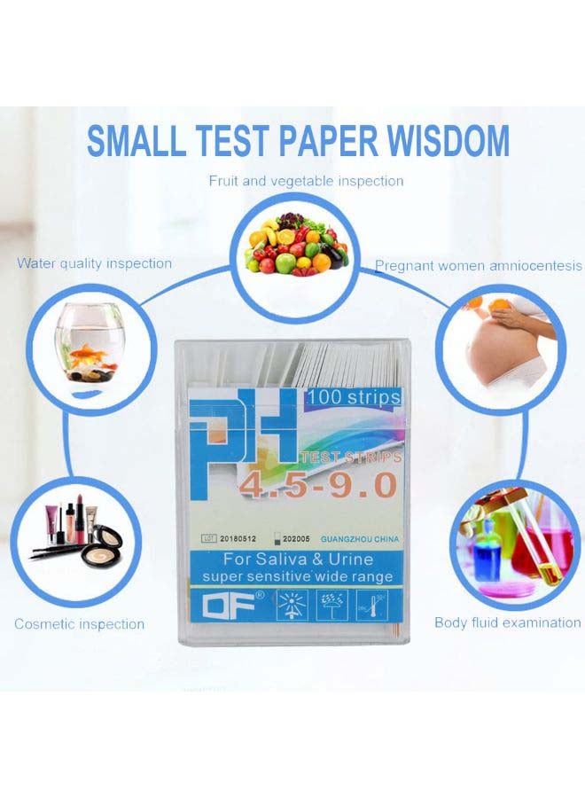مجموعة شرائط اختبار درجة الحموضة لأداة القياس من 100 قطعة أبيض - Image 2