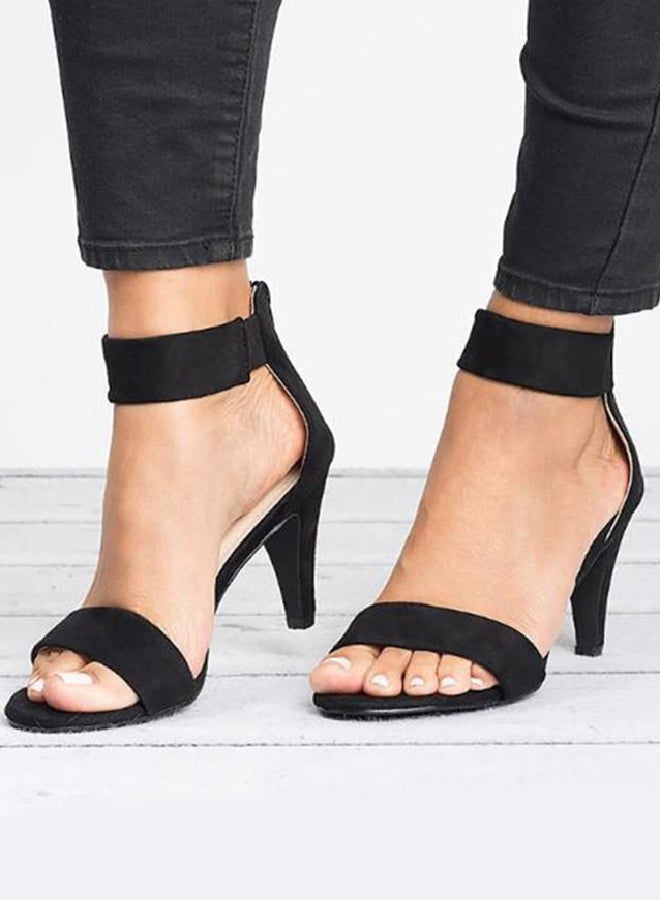 Ankle Strap Shoes High Heels Black  - Image 1