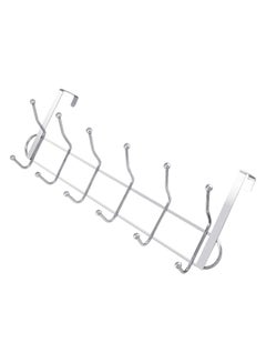 Generic 6-Double Hooks Over Door Hanger Silver  - Image 1