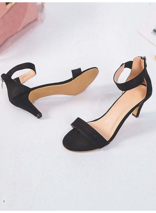 Ankle Strap Shoes High Heels Black  - Image 2