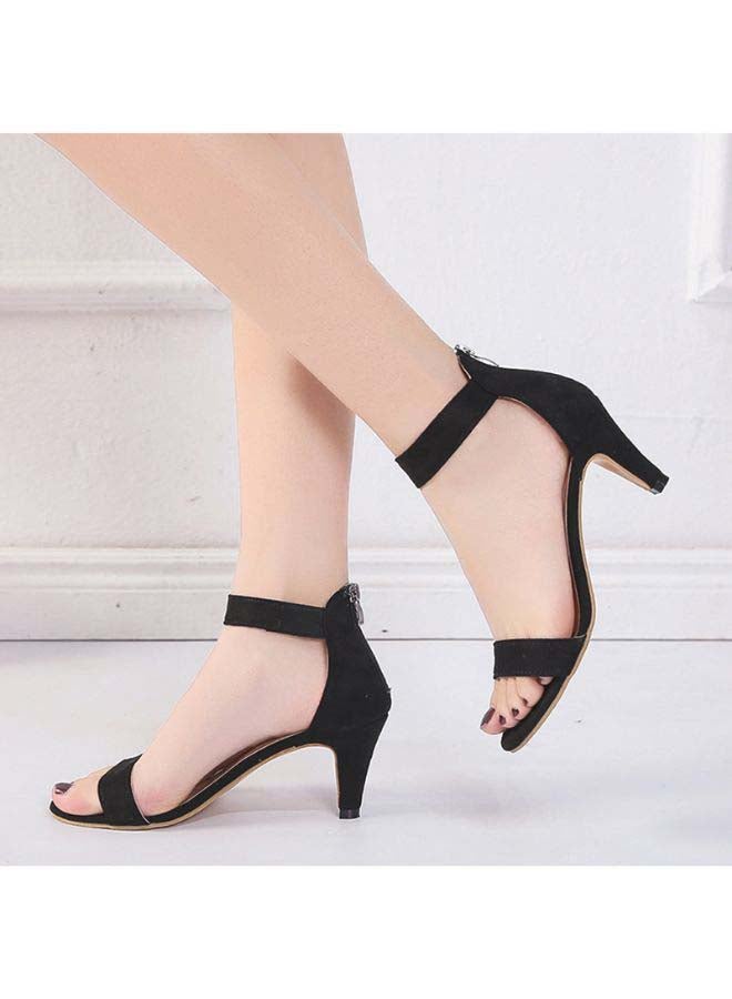 Ankle Strap Shoes High Heels Black  - Image 3