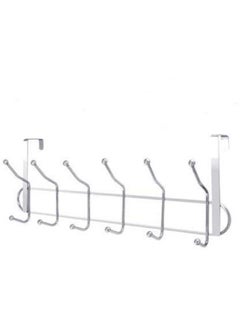 Generic 6-Double Hooks Over Door Hanger Silver  - Image 2