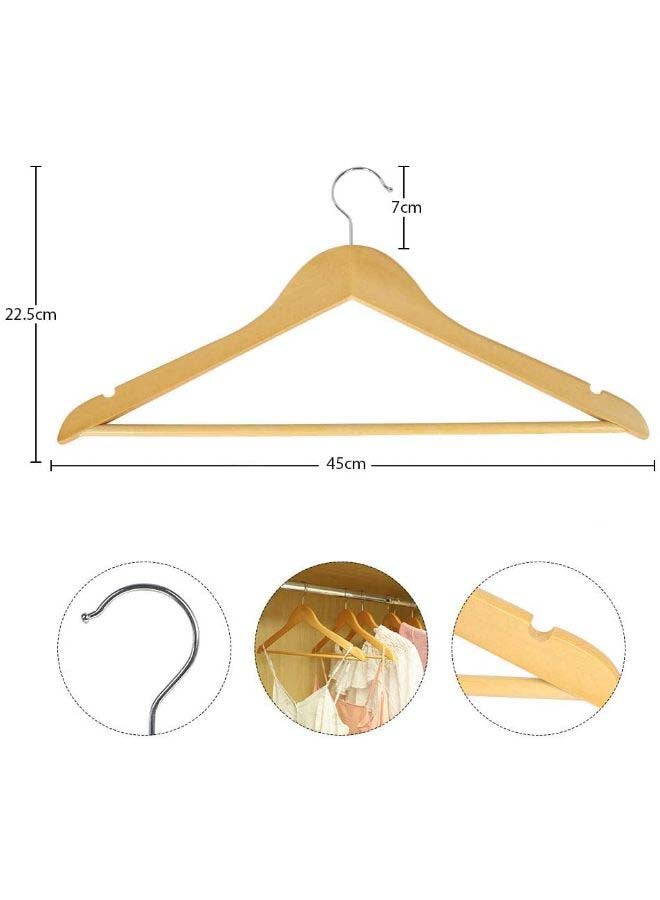 Yatai - 20-Piece Non Slip Cloth Hangers Set Beige 22.5 x 45cm - Image 1
