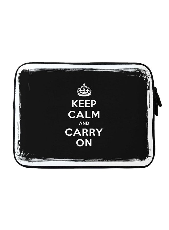 Stylizedd Keep Calm And Carry On Printed Sleeve For Apple MacBook 15 inch Black/White
