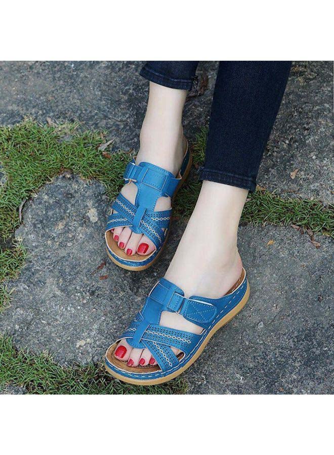Anti-Slip Comfortable Sewing Thread Craft Slipper Blue - Image 3