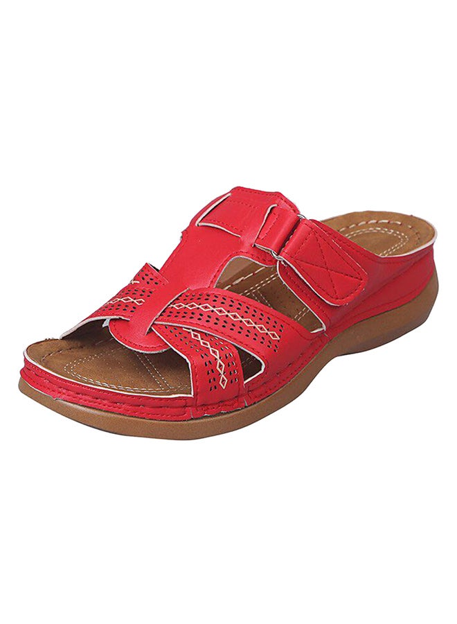 Anti-Slip Comfortable Sewing Thread Craft Slipper Red - Image 1