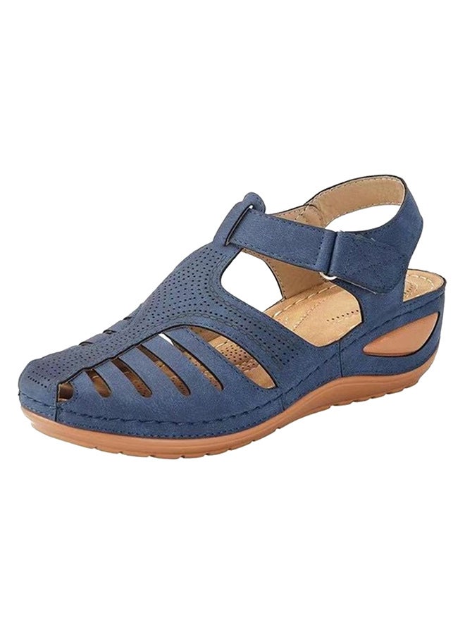 Retro Sandals Holes Shoes Blue - Image 1
