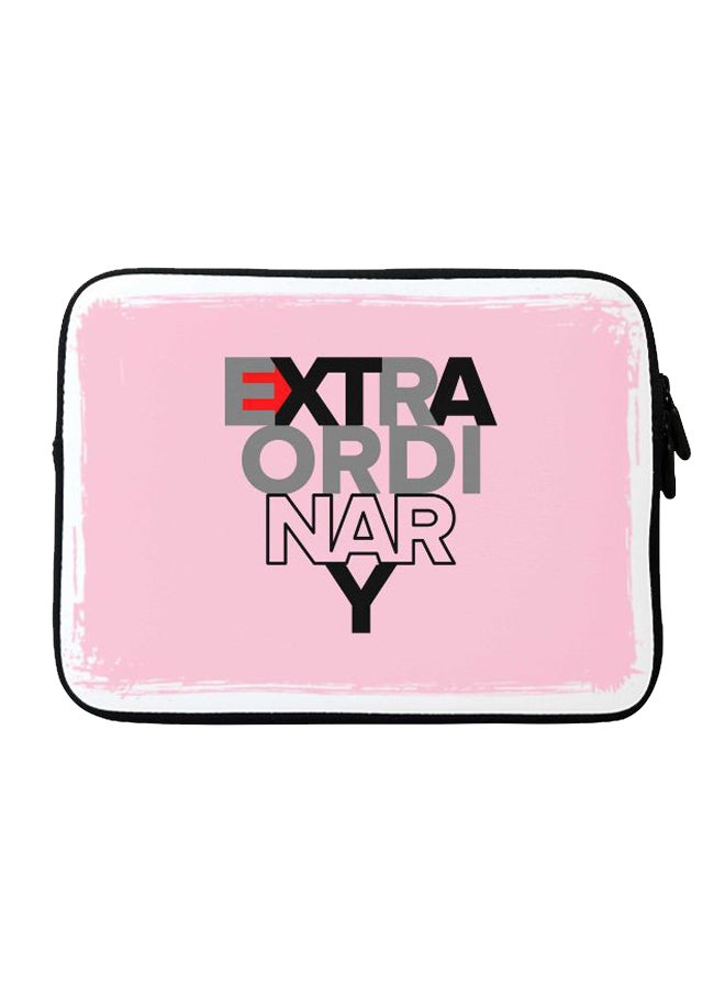 ستايلايزد حافظة بطبعة تحمل كلمة "Extraordinary" لجهاز أبل ماك بوك مقاس 15 بوصة وردي/رمادي/أحمر