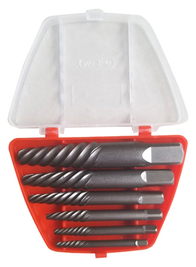 5-Piece Damaged Screw Extractor Remover Tool Set Red/White/Black  - Image 1