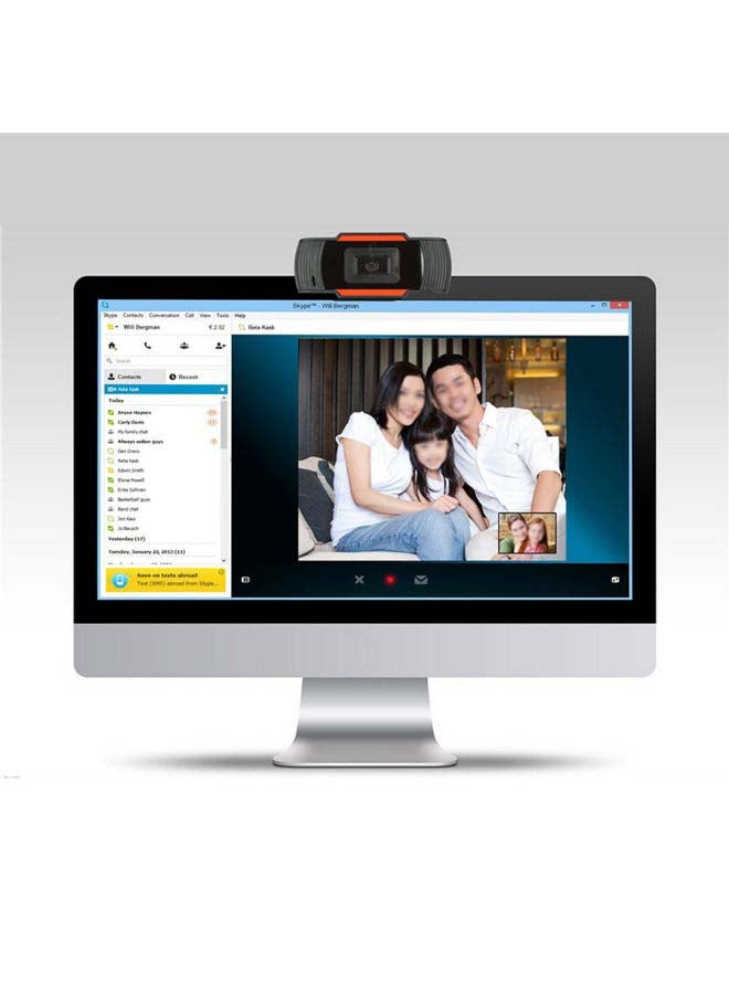 1080P 2MP Wide-Angle HD Webcam 30fps Auto Focusing Web Cam Noise-reduction MIC Laptop Computer Camera USB Plug & Play for Laptop Desktop Black