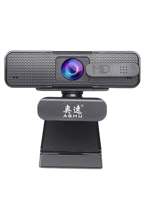 1920x1080P High Definition Video Webcam with Double Noise Reduction Mic Autofocus Function Web Cam USB2.0 Charging Port Computer PC Camera for Video Conference Live Streaming Recording Portable Black