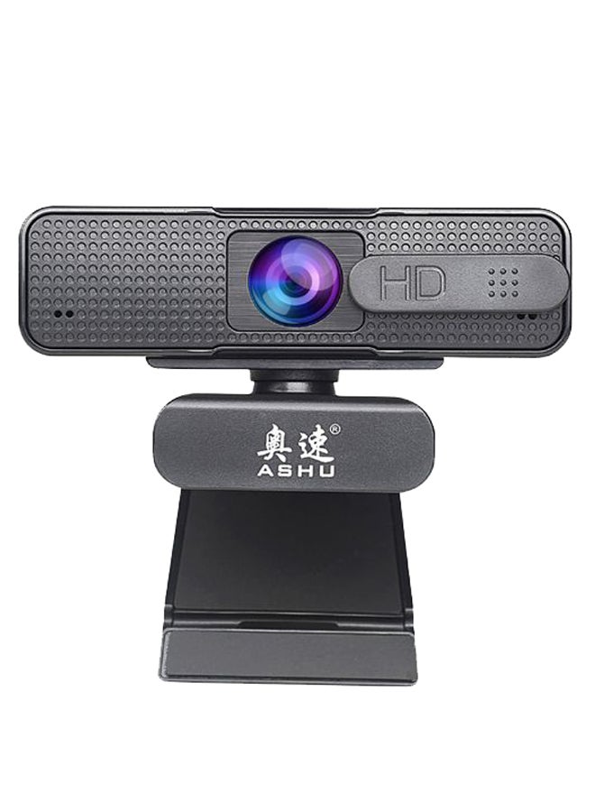 1920x1080P High Definition Video Webcam with Double Noise Reduction Mic Autofocus Function Web Cam USB2.0 Charging Port Computer PC Camera for Video Conference Live Streaming Recording Portable Black