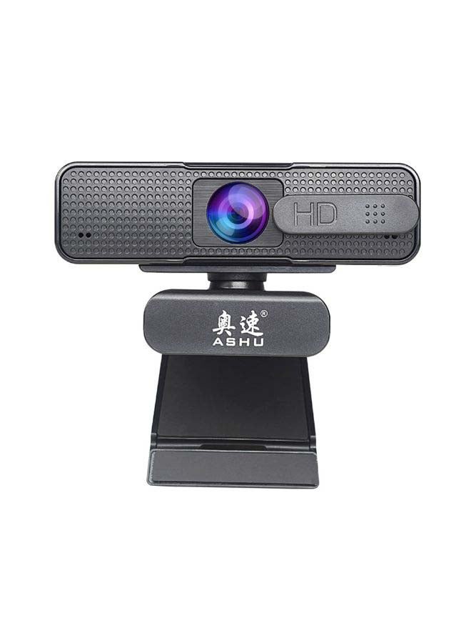1920x1080P High Definition Video Webcam with Double Noise Reduction Mic Autofocus Function Web Cam USB2.0 Charging Port Computer PC Camera for Video Conference Live Streaming Recording Portable Black