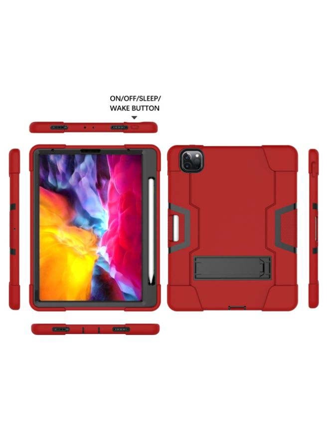 روك بو غطاء حماية واقٍ لجهاز أبل آيباد برو 12.9 (2021/2020/2018) أحمر أحمر - Image 2