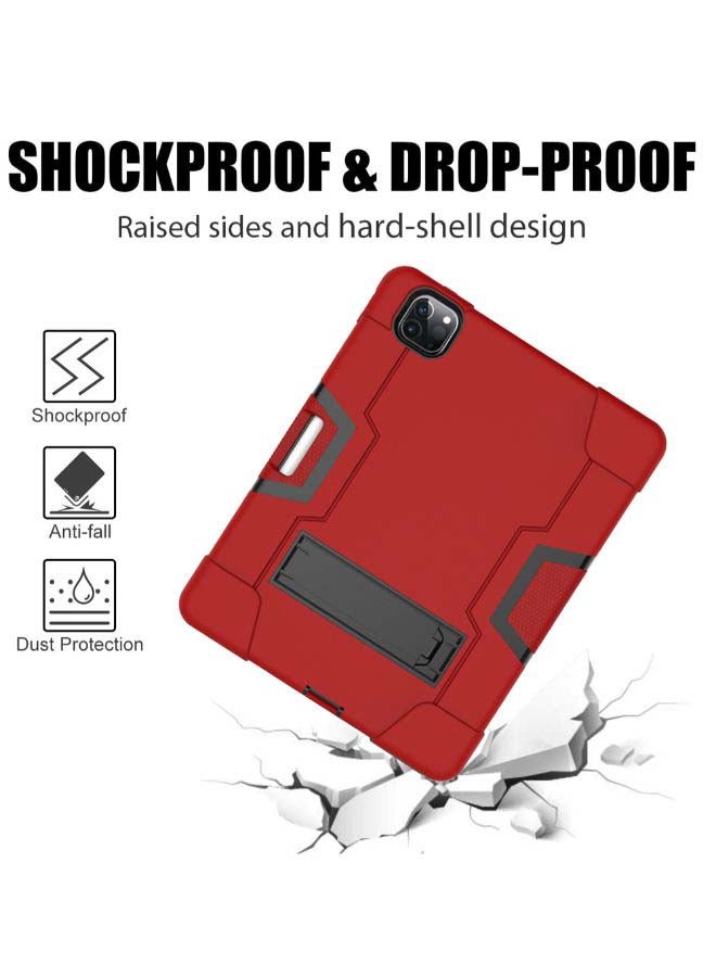 روك بو غطاء حماية واقٍ لجهاز أبل آيباد برو 12.9 (2021/2020/2018) أحمر أحمر - Image 3