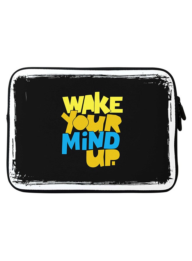 Stylizedd Wake Your Mind Up Printed Sleeve For Apple MacBook 15-Inch Black/Yellow/Blue