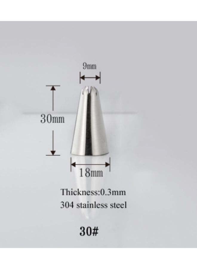 Beauenty Cake Decorating Piping Nozzle Silver 30x9x18mm - Image 2