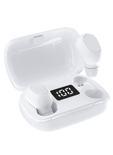 TWS Wireless Headset Button Control IPX7 Waterproof White