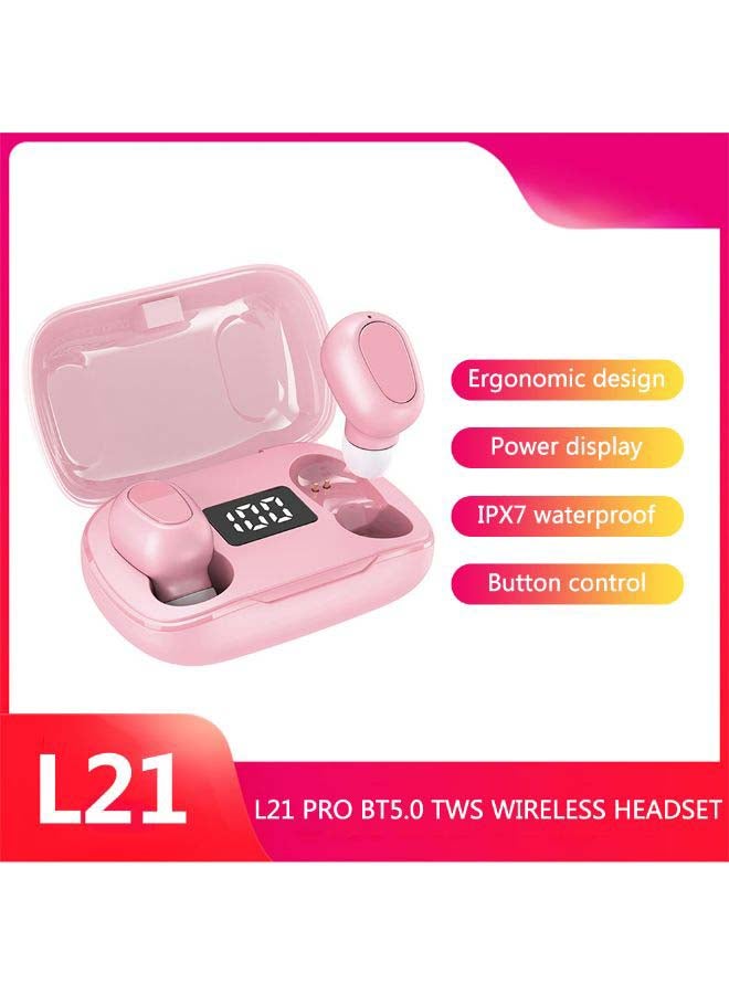 Generic - TWS Wireless Headset IPX7 Waterproof Pink - Image 1
