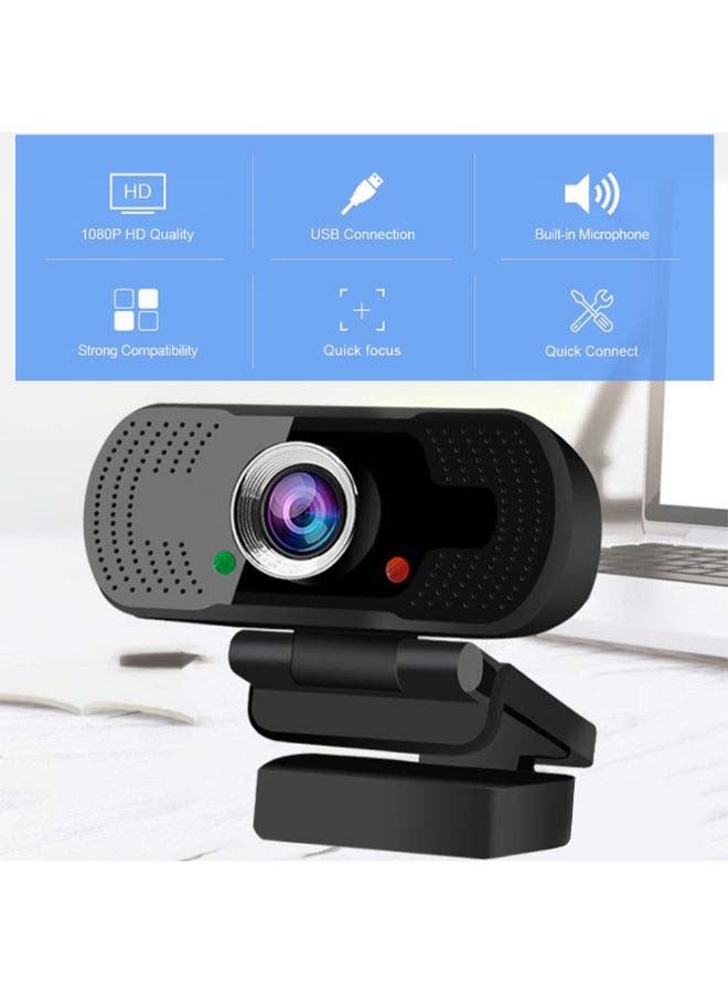 Generic - 1080P USB High Definition Webca PC Computer Camera Video Recor Built-in Microphone Black - Image 1