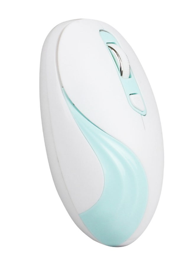 Portable Wireless Optical Mouse White/Blue - Image 1
